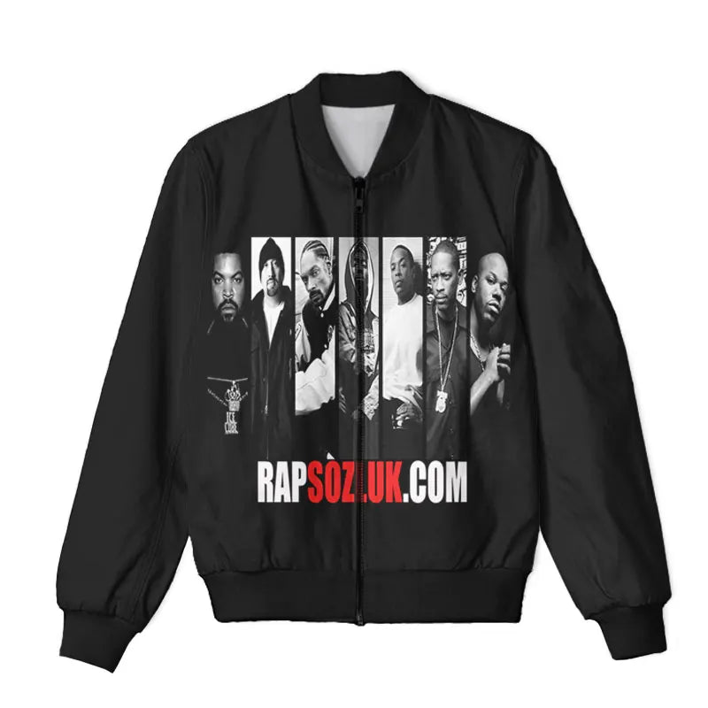 Unisex 3D Print  DEATH ROW  Zipper Bomber Overcoat  Zip Up Jackets