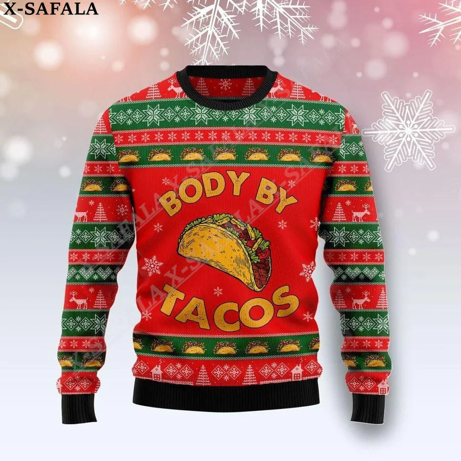 Men's Funny Taco Bell Ugly Christmas Knit Sweater