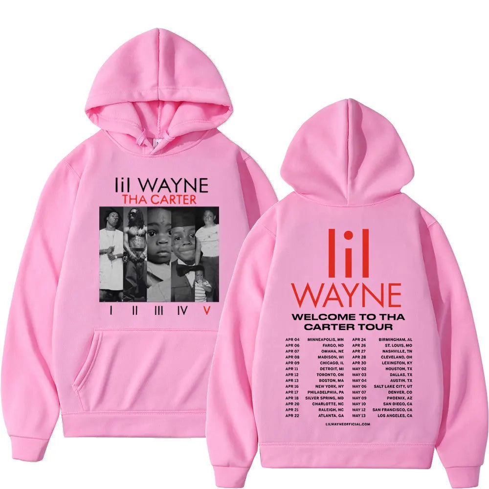 Lil Wayne Double Sided Print Hoodie Unisex Hip Hop Sweatshirts Vintage Oversized Pullover