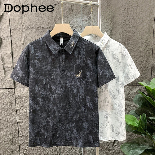 Men's Light Luxury Embroidered Decorative Short-sleeve Men's Slim POLO Shirts