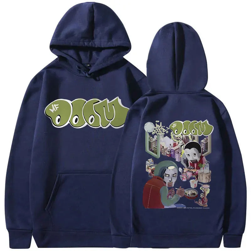 MF Doom MM FOOD Graphic Men's Hip Hop Hooded Sweatshirt Casual Fleece Oversized Hoodies