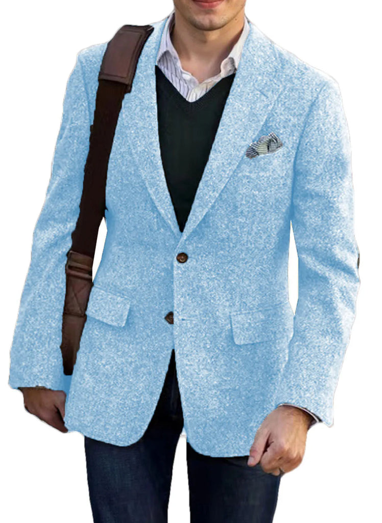 Vintage Tweed Men Suits With Patch Design Smart 1 Piece