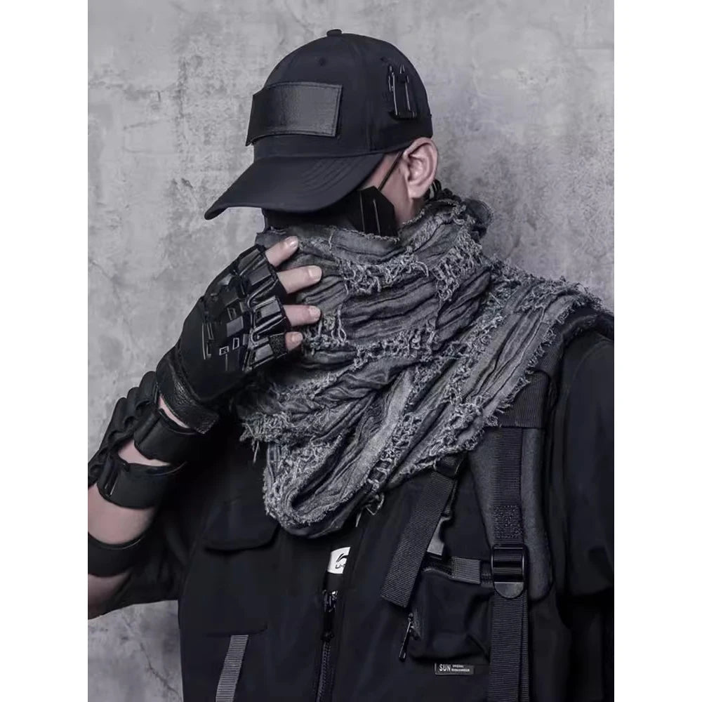 Lightweight Plaid Scarf Men Vintage Tactical Arab Scarf