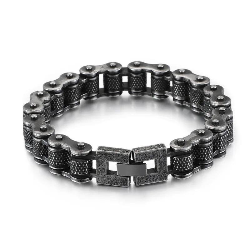 Vintage Motorcycle Chains Stainless Steel Bracelet  Unisex Style Jewelry