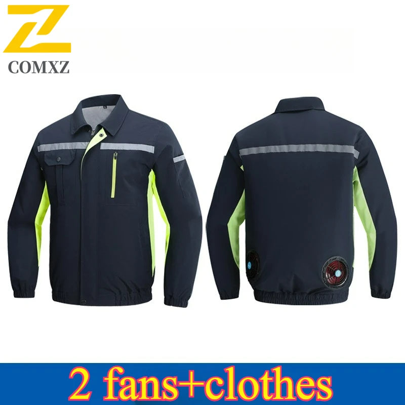 Cooling Jacket Men's Heat Resistant Air Conditioner Breathable Outdoor Fan Workwear