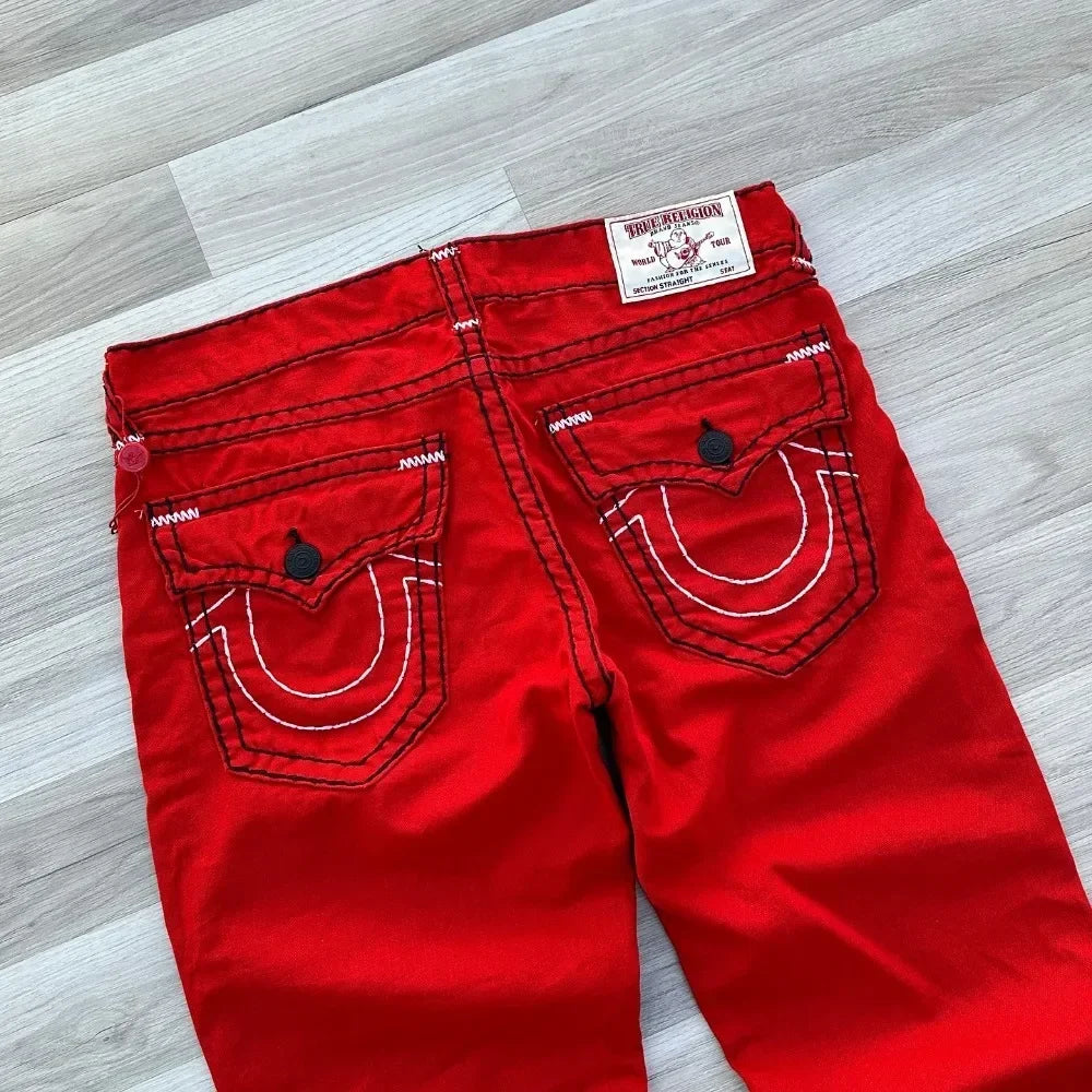 Embroidered Jeans Vintage Street Loose Casual Denim baggy pants