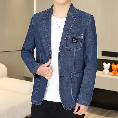 Men's Solid Color Gentleman's Versatile Outdoor Ultra-thin Breathable Denim Blazer