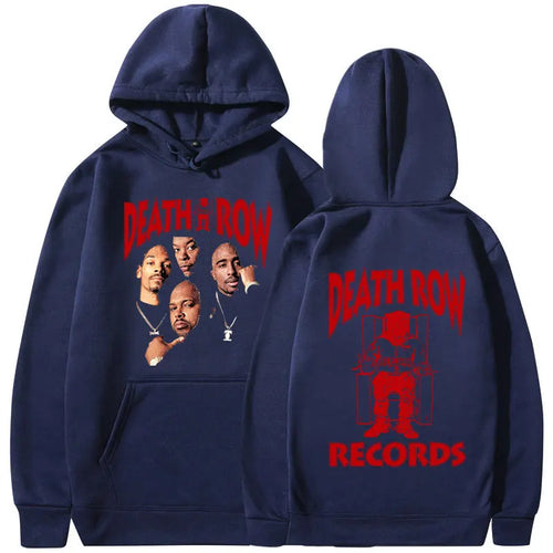 Death Row Records Men High Quality Aesthetic Hoodies Pullover 90s Vintage Streetwear