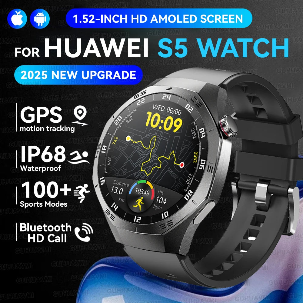 Genuine Series 5 Pro GPS Men 360*360 AMOLED Screen Waterproof Smartwatch