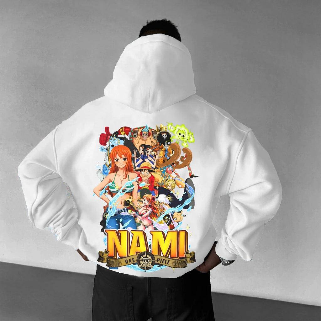 ONE PIECE Ace Nami Chopper Brook Hoodie Loose Unisex Animation Pure Cotton Sweater