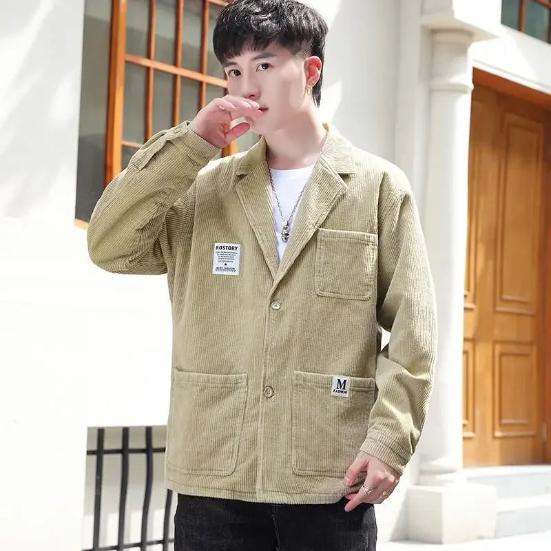 Oversize Coat Men's Single Breasted Striped Blazer Plus Big Size Premium Quality