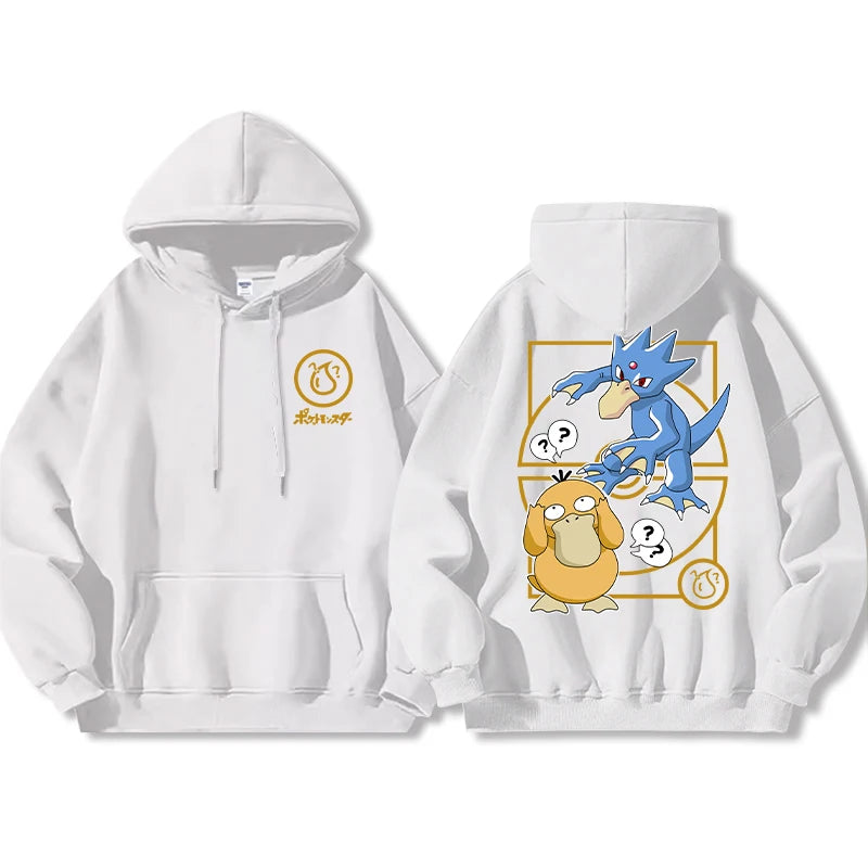 Pokémon Front and Rear Printed Hoodie Men Harajuku Large Size Casual Sweater