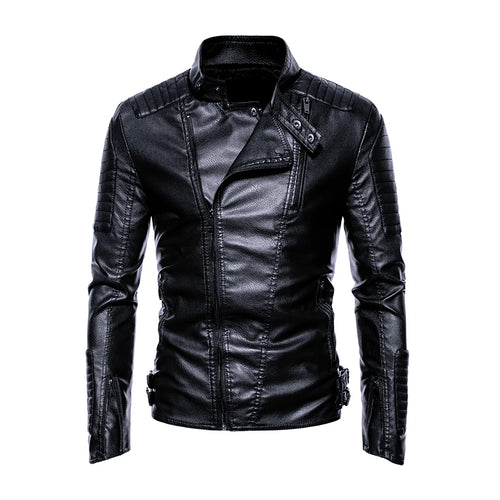 Leather jacket men's vintage motorcycle lapel waterproof jacket
