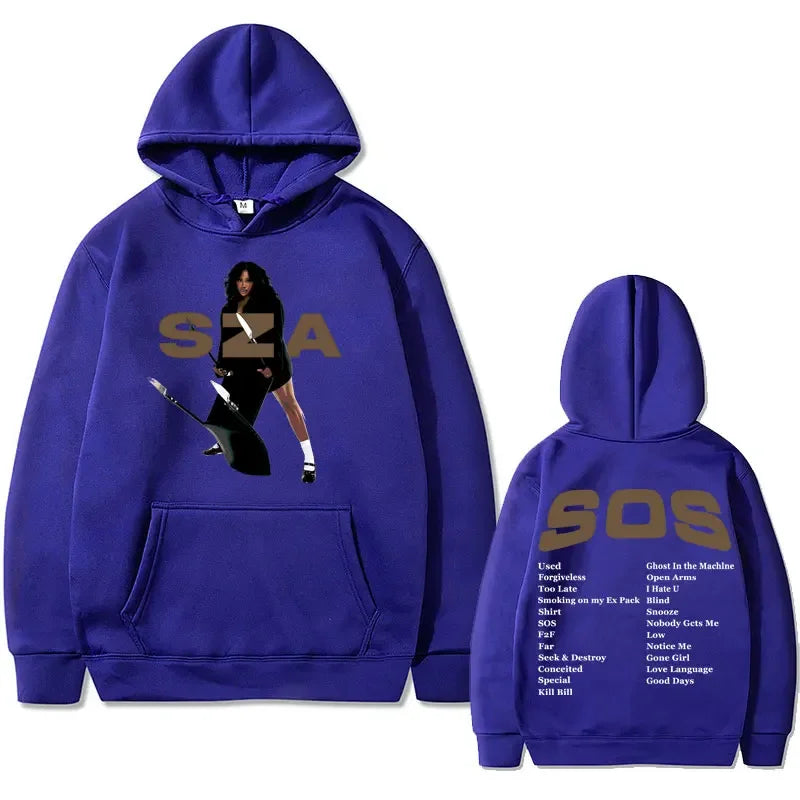 Sza Tour SOS Music Album Print Streetwear Unisex Oversized Hoodies