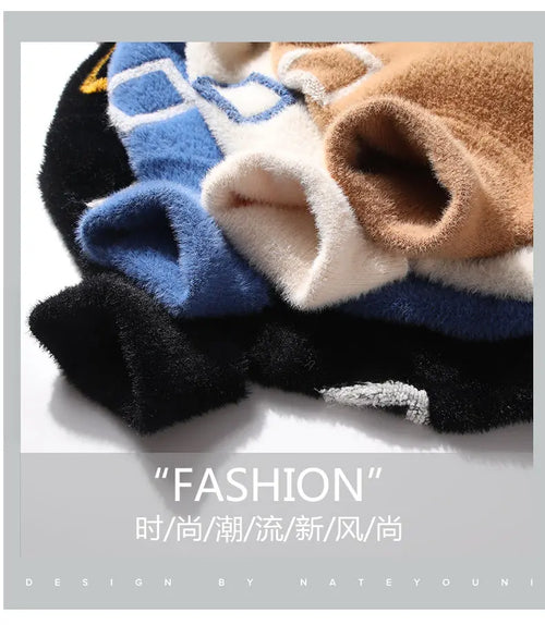 Sweaters winter Letter pattern thick sweaters Men's wool pullovers size S-3XL