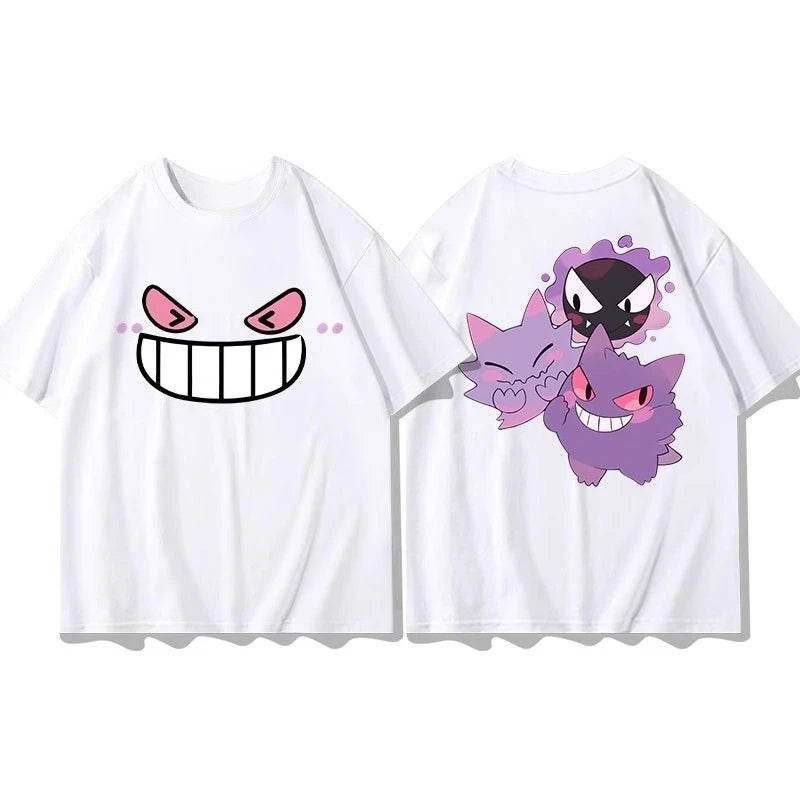 Pokémon Cute Gengar Printed T-shirt Unisex Plus Size Loose Short Sleeve Top
