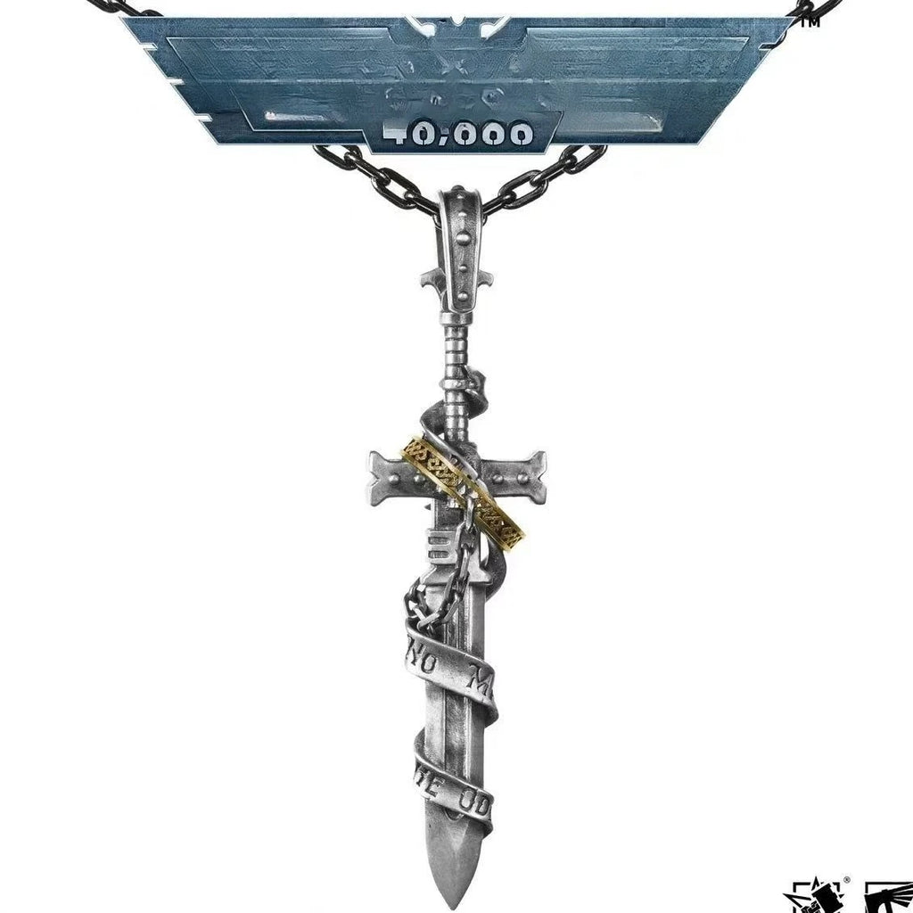 Europe Style Star Casting Black Templar for Men Katana Master Sword Pendant