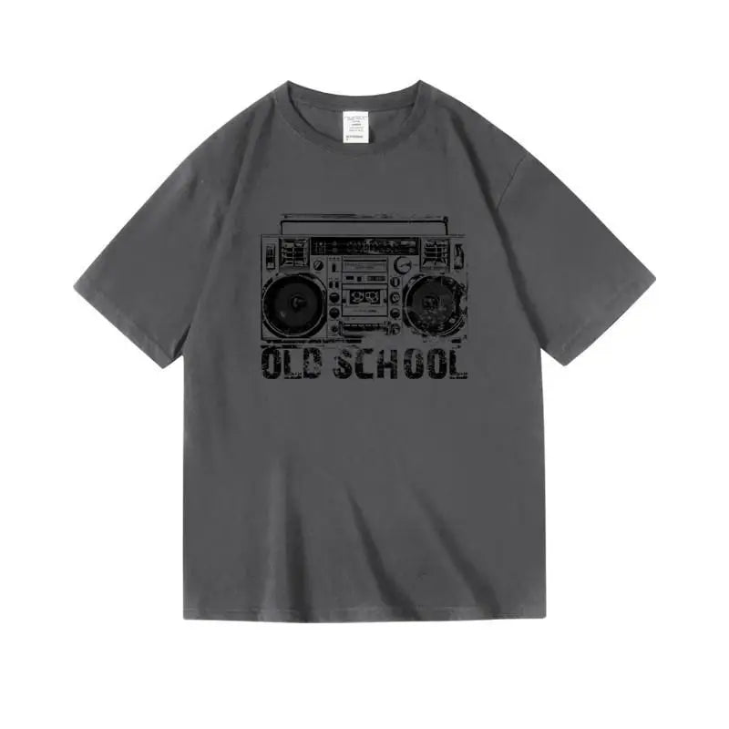 West Coast Hip Hop Loose Cotton Short Half Sleeve T-Shirt Men's Street Casual Top