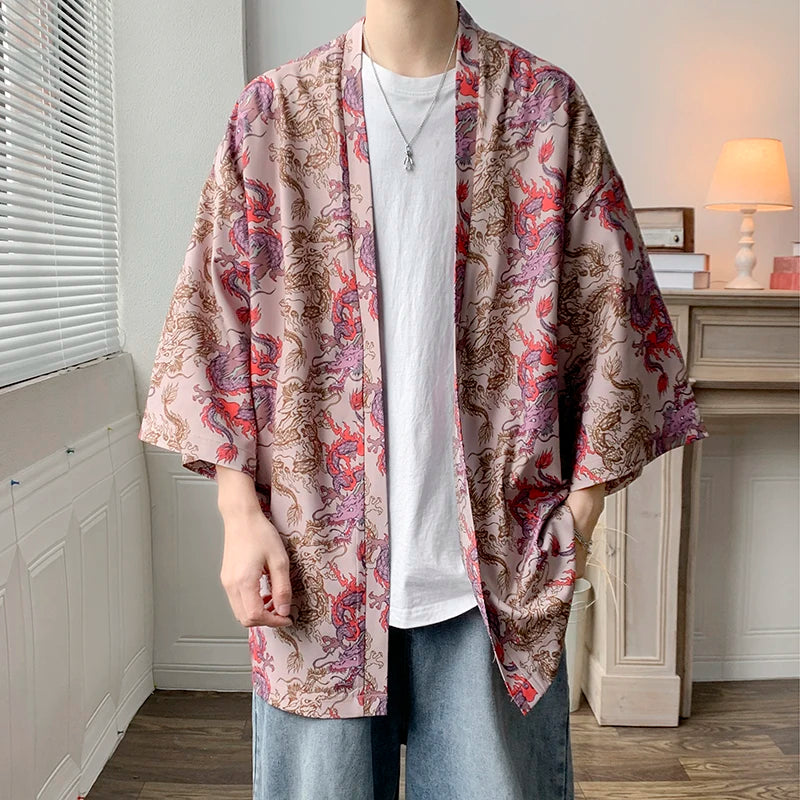 Japanese shirt men street clothing harajuku kimono