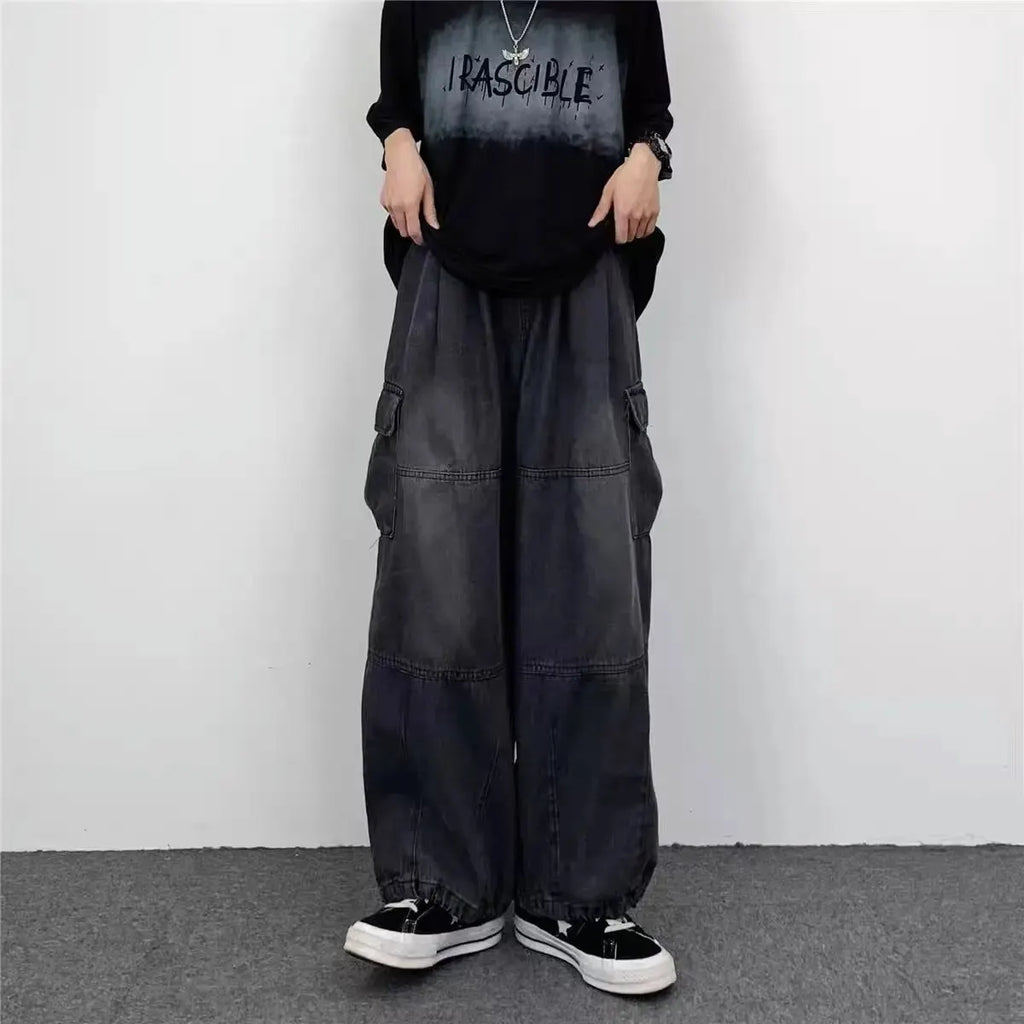 Vintage Wide Leg Big Pocket Straight Leg Street Hip Hop Jeans