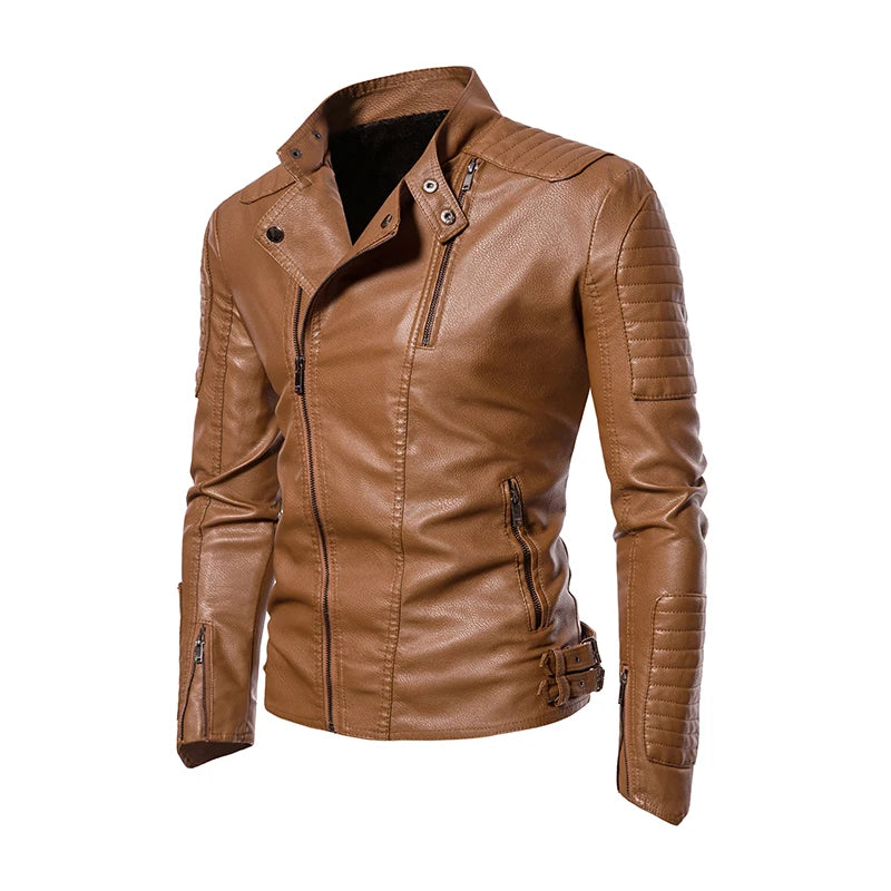 Leather jacket men's vintage motorcycle lapel waterproof jacket