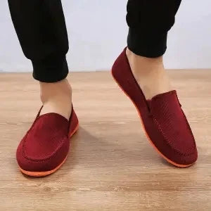 Men Breathable Canvas Loafer Sneakers Plus Size Vintage Casual Shoes