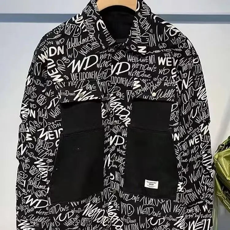 Trendy Men's Society Handsome Hong Kong Style Long-sleeved Sleeve Floral Shirts