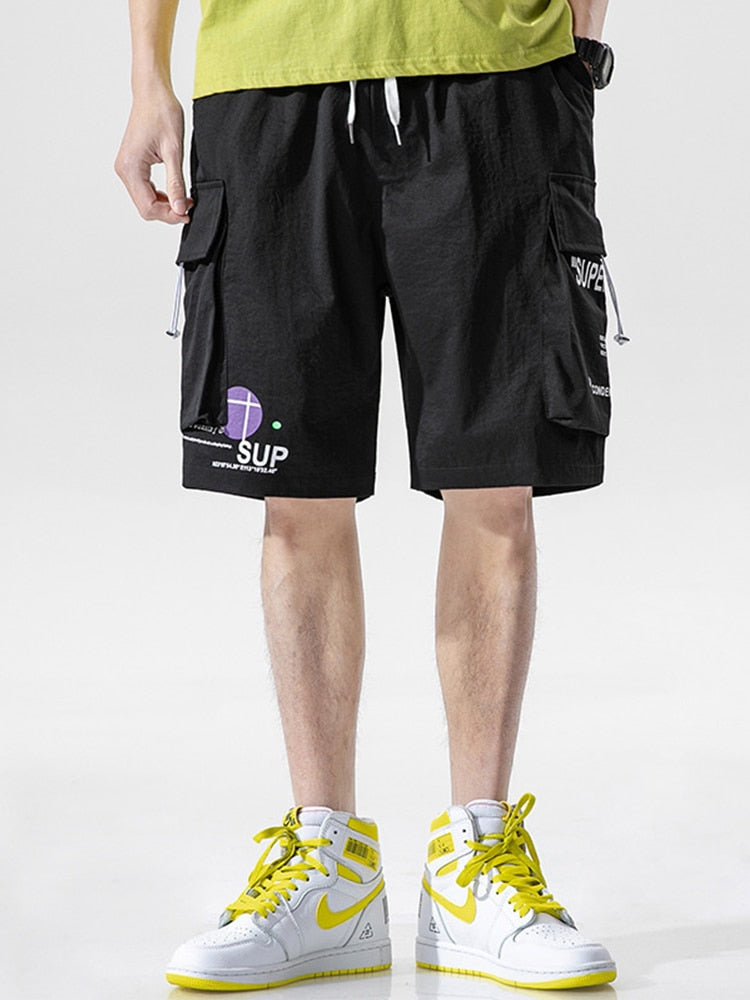 Japanese Streetwear Cargo Shorts Multi-Pockets Hip Hop Fashion