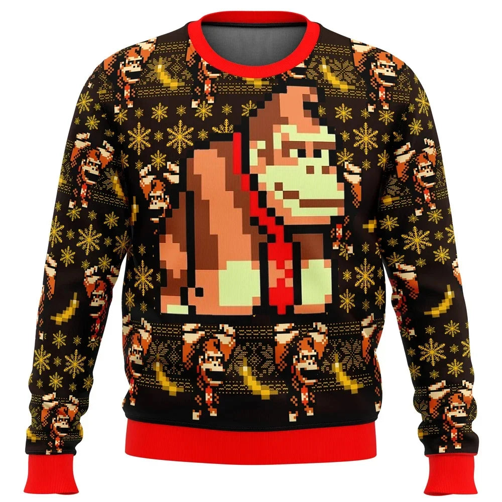 Donkey Kong Ugly Christmas Sweater Pullover Men's 3D Sweatshirt