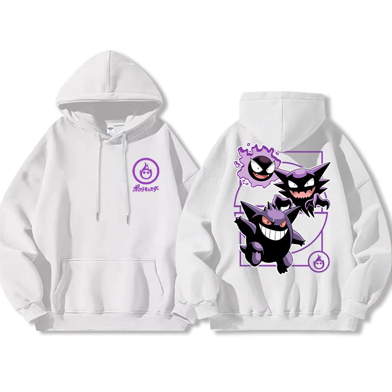 Pokémon Front and Rear Printed Hoodie Men Harajuku Large Size Casual Sweater