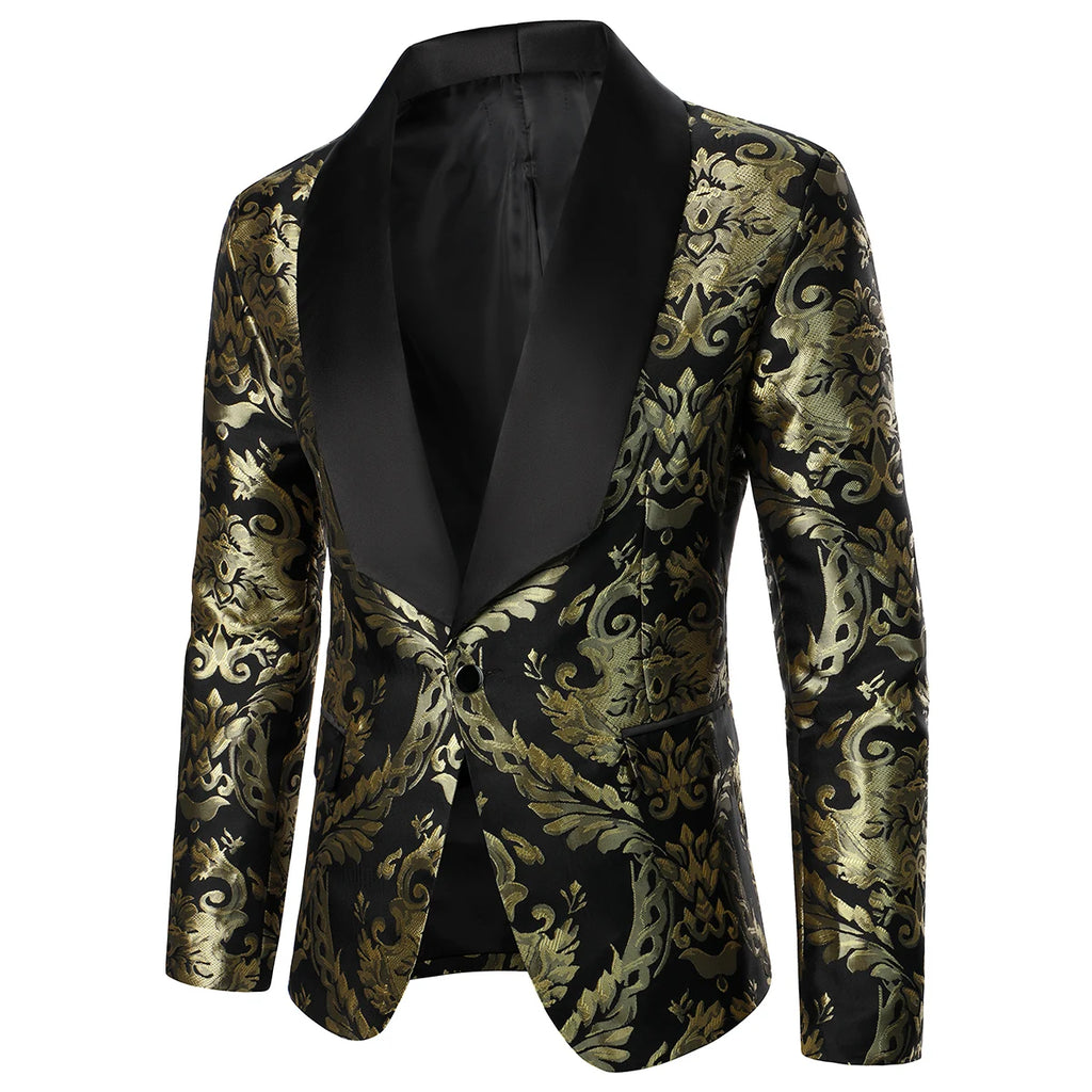 Men's Suit Texture Luxury Tuxedo Men's Blazer Performer Casual Men's Coat