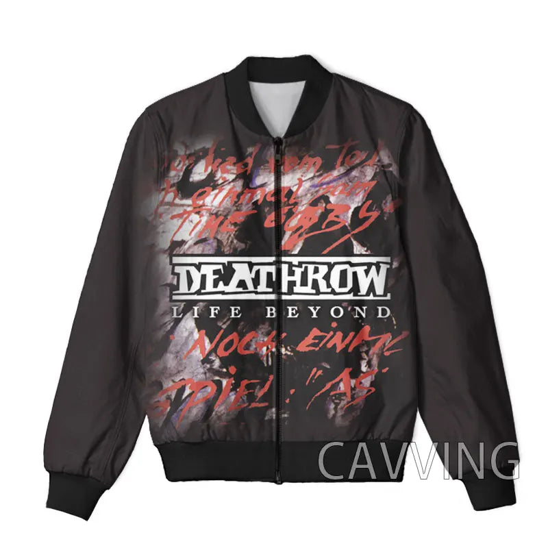Unisex 3D Print  DEATH ROW  Zipper Bomber Overcoat  Zip Up Jackets