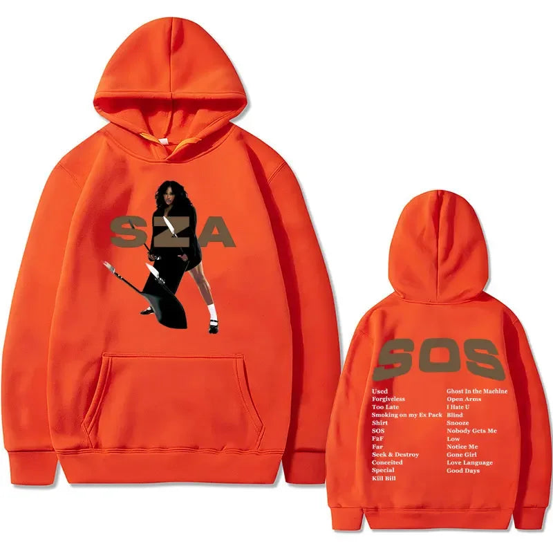 Sza Tour SOS Music Album Print Streetwear Unisex Oversized Hoodies