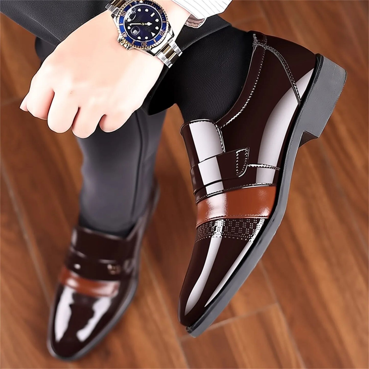 Oxford Dress Pointed Toe Hand Stitched Leather Shoes