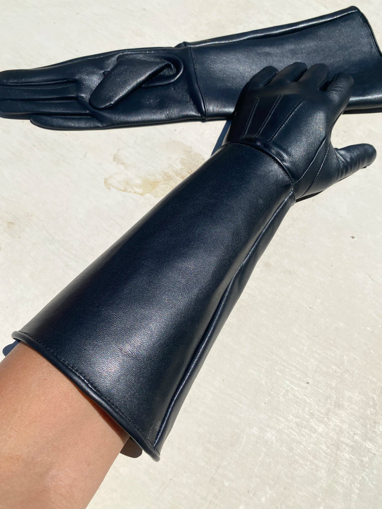 Men's Luxury Long Leather Gloves Unlined Soft Thin Fitted Gloves