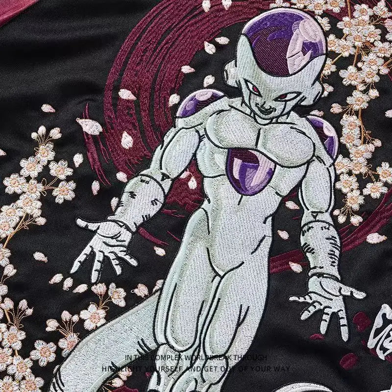 Dragon Ball/One Piece Goku Retro Zipper Jackets with Oversized Jackets for Men Long Sleeved Jacket Harajuku Loose Streetwear