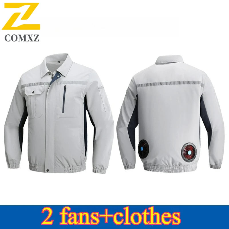 Cooling Jacket Men's Heat Resistant Air Conditioner Breathable Outdoor Fan Workwear