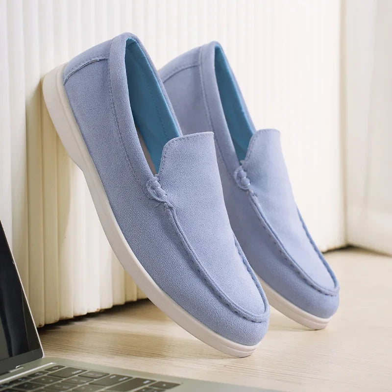 Men's Slip-On Loafers Lightweight Leisure Shoes Round Toe Rubber Outsole