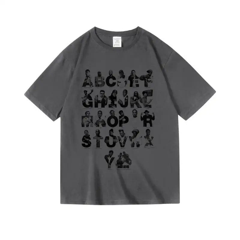 West Coast Hip Hop Loose Cotton Short Half Sleeve T-Shirt Men's Street Casual Top