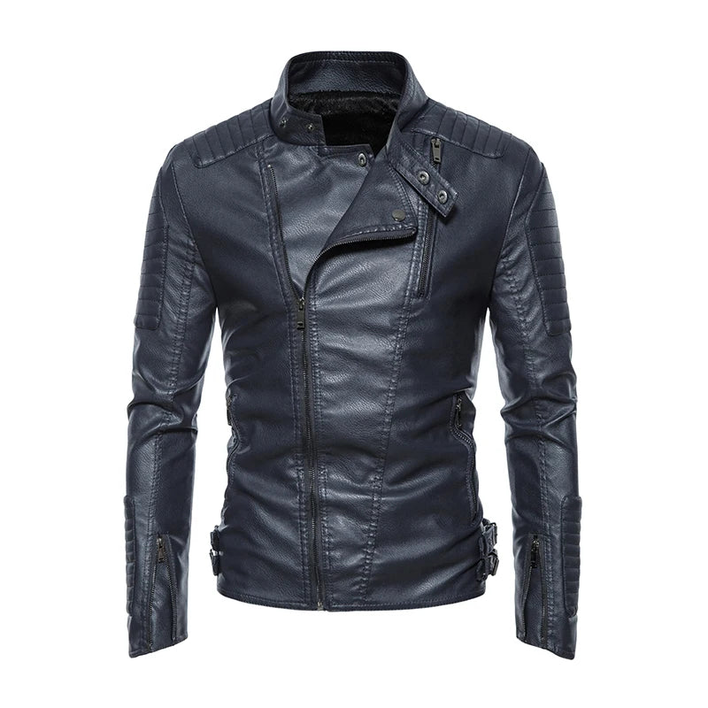 Leather jacket men's vintage motorcycle lapel waterproof jacket