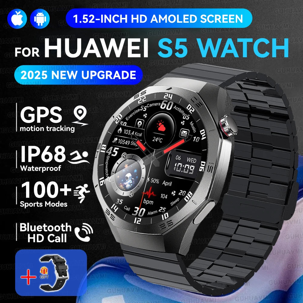Genuine Series 5 Pro GPS Men 360*360 AMOLED Screen Waterproof Smartwatch
