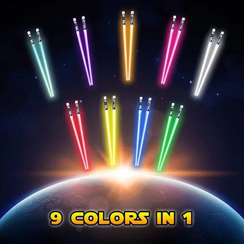 1 Pair LED Lightsaber Mini Chopsticks Reusable Luminous Chinese Chopsticks