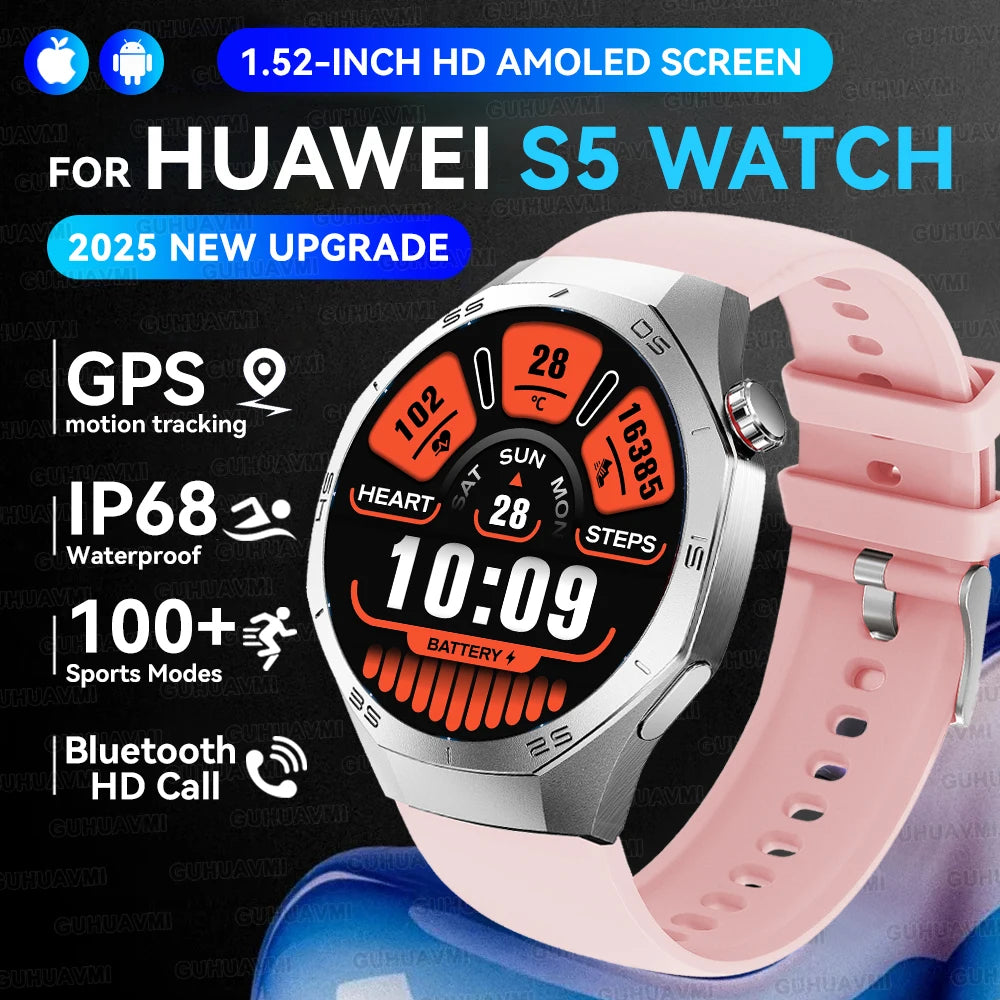 Genuine Series 5 Pro GPS Men 360*360 AMOLED Screen Waterproof Smartwatch