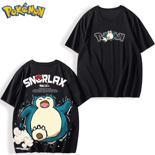 Pokémon Snorlax Printed T-shirt Unisex Harajuku Loose Short-sleeved Top