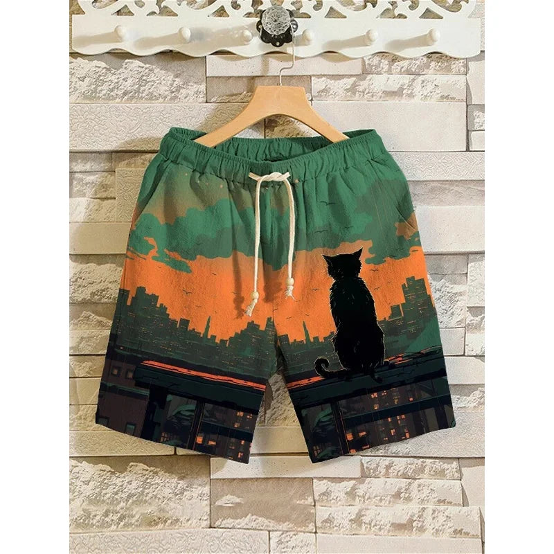 3D Printed Short Pants For Men Animal Pattern Street Breathable Swim Trunks