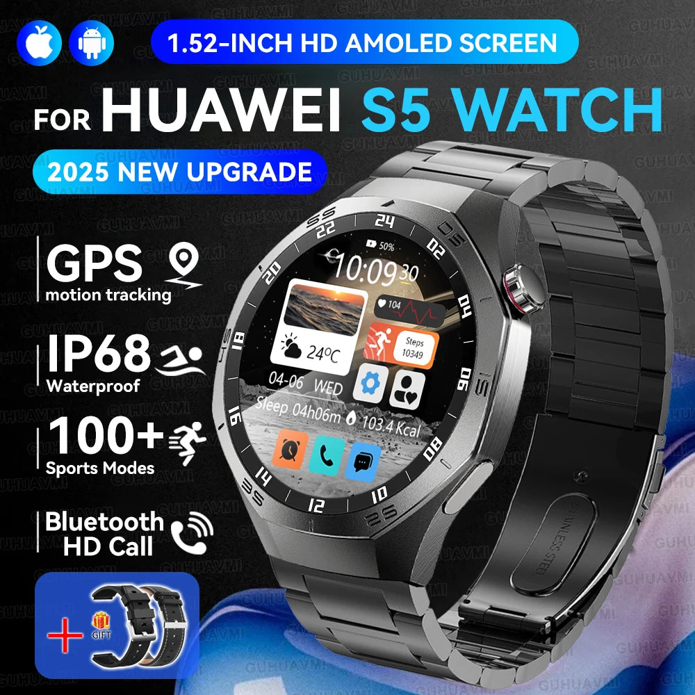 Genuine Series 5 Pro GPS Men 360*360 AMOLED Screen Waterproof Smartwatch