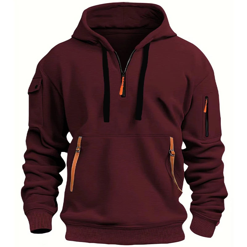 Dropped Shoulder Hooded Sweatshirt Men's Plus Size Loose Pullover  Sweatshirt