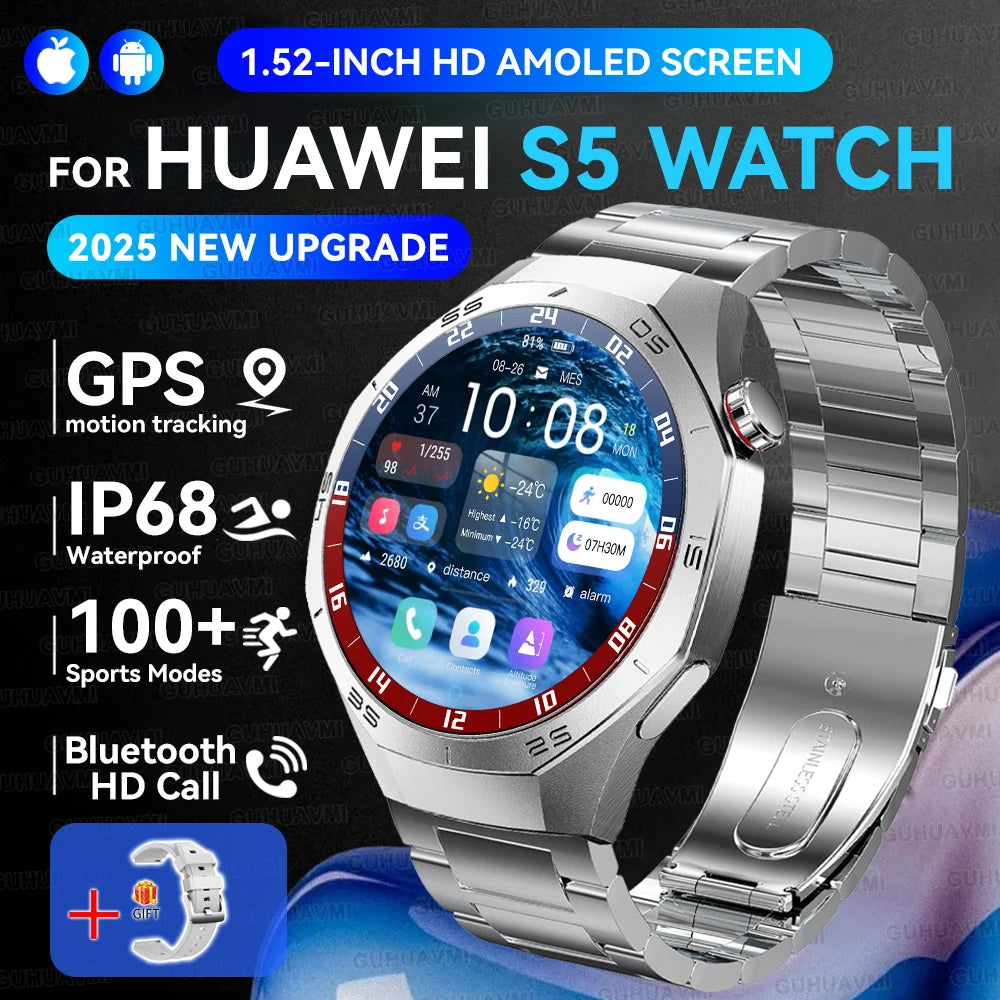 Genuine Series 5 Pro GPS Men 360*360 AMOLED Screen Waterproof Smartwatch