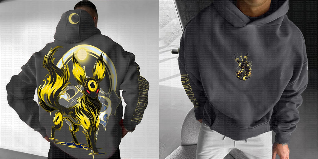 Pokémon Men's Loose Street Animation Printing Casual Cool Hooded Sweater