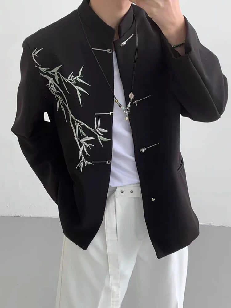 Jacket For Men With Embroidery Chinese Coats Original Suits And Blazers